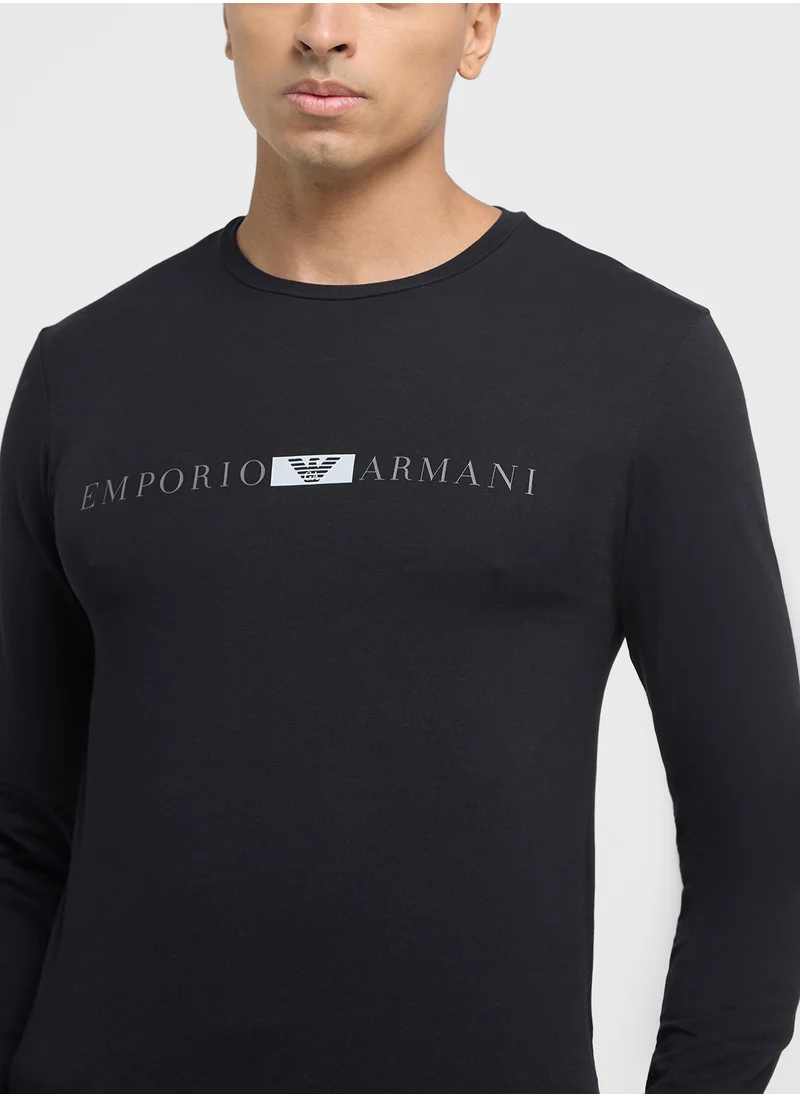 امبوريو ارماني Logo Crew Neck T-Shirt