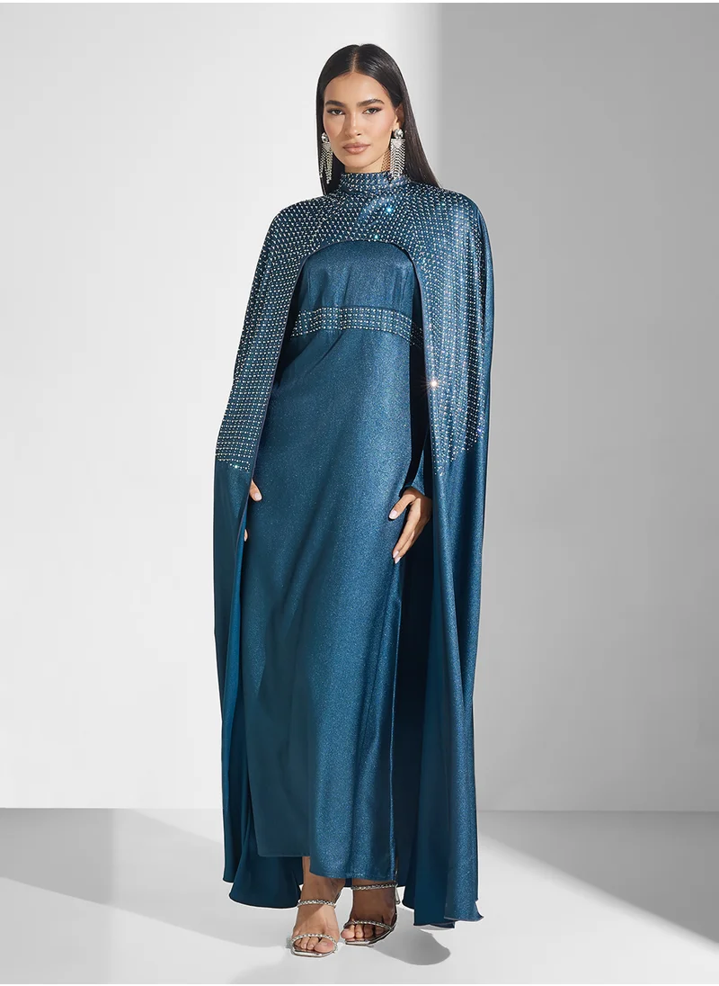 هيا كلوزيت Cape Sleeve Belted Dress