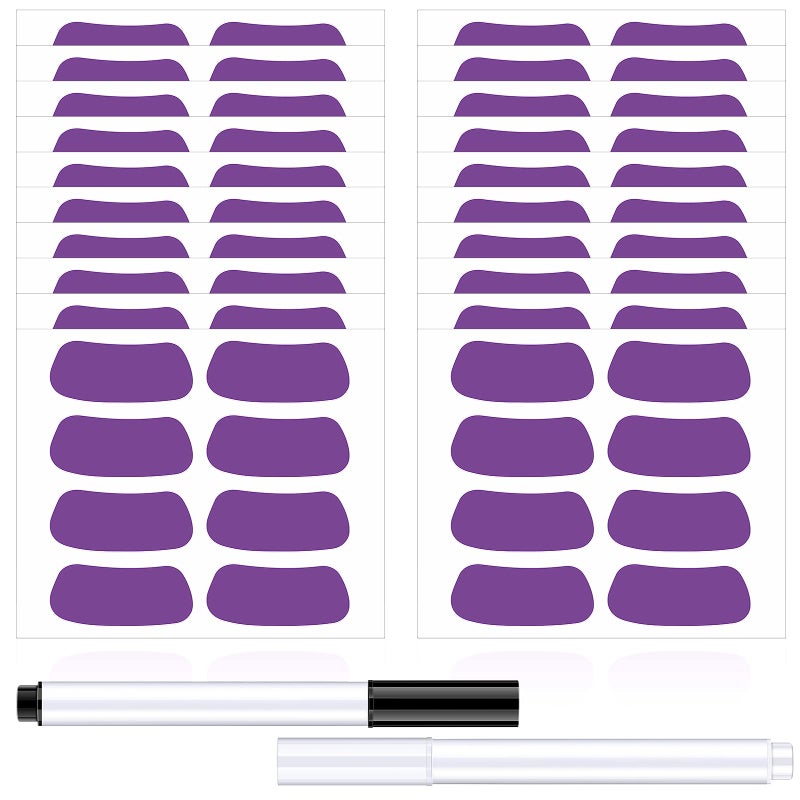 Leelosp 160 Pieces Sports Eye Stickers for Kids Football Softball Baseball Face Stickers Lacrosse Fans Eye Strips with 2 Pencils for Party Game Sport SuppliesPurple - Image 2