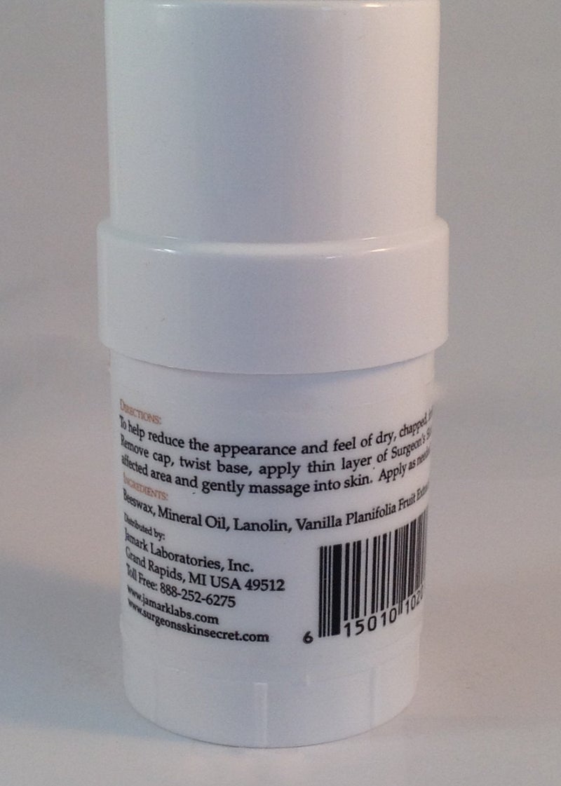 Surgeon's Skin Secret Beeswax Moisturizer .78oz. Twist-Up Stick (3 Pack) - Vanilla - Image 1