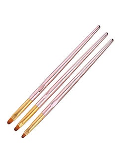 FULINJOY FULINJOY 3 Pcs Rose Gold Round Nail Art Brush Set Nail Painting Brush Manicure Tool UV Gel 3D Nail Brush Pens7mm8mm9mm 