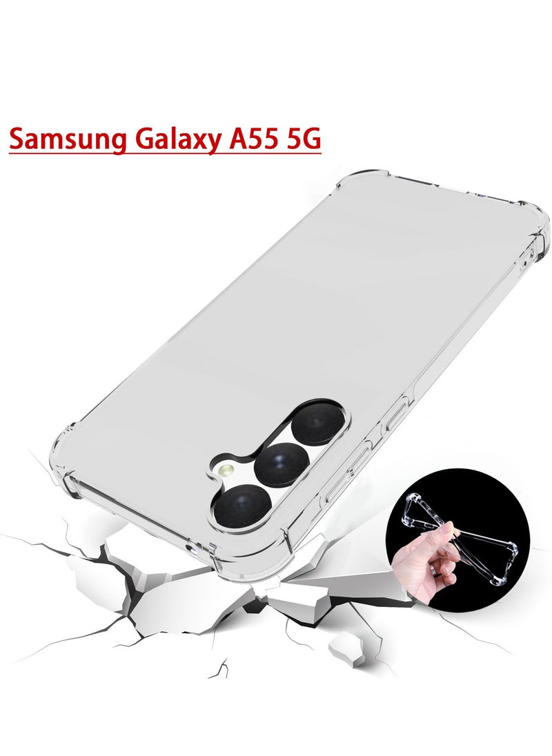 jiede Samsung Galaxy A55 Case, Designed for Galaxy A55 5G Case, Slim Flexible TPU Airbag Bumper Shock Absorption Rubber Soft Silicone Case Cover Fit for Samsung Galaxy A55 (Clear)  - Image 3