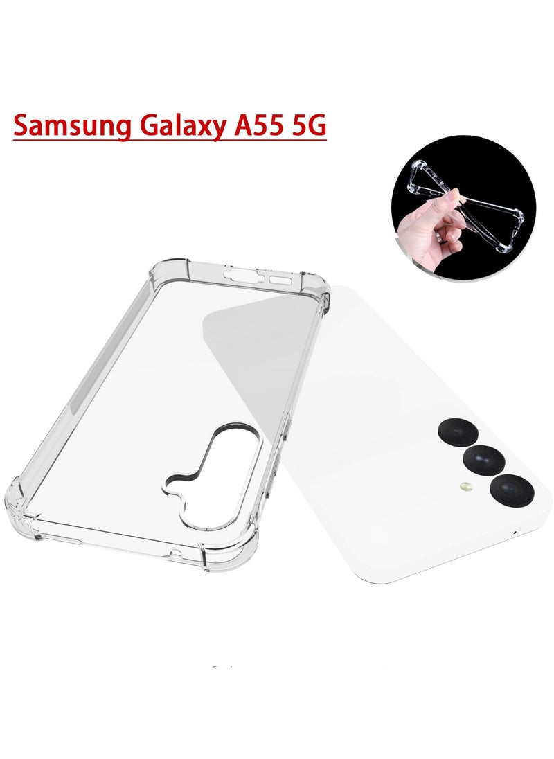 jiede Samsung Galaxy A55 Case, Designed for Galaxy A55 5G Case, Slim Flexible TPU Airbag Bumper Shock Absorption Rubber Soft Silicone Case Cover Fit for Samsung Galaxy A55 (Clear)  - Image 4