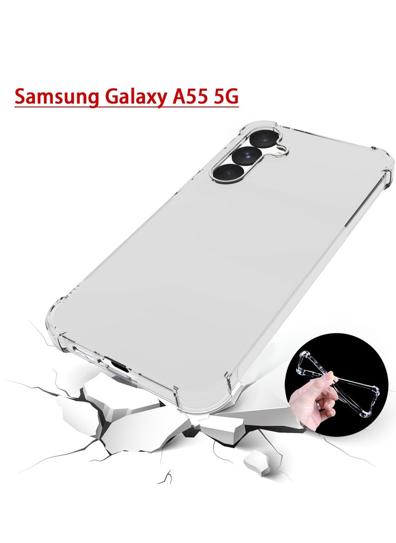jiede Samsung Galaxy A55 Case, Designed for Galaxy A55 5G Case, Slim Flexible TPU Airbag Bumper Shock Absorption Rubber Soft Silicone Case Cover Fit for Samsung Galaxy A55 (Clear)  - Image 2