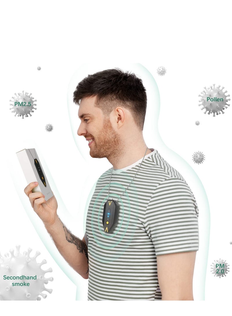 KASTWAVE Portable Personal Air Purifier Necklace, Home Mini Air Purifier, Wearable Travel Size Air Purifiers for Office, Bedroom and Car, White - Image 5