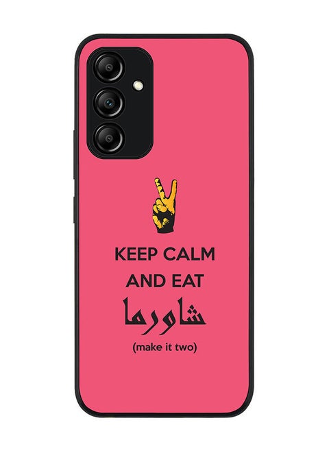 Rugged Black edge case for Samsung Galaxy A54 5G Slim fit Soft Case Flexible Rubber Edges Anti Drop TPU Gel Thin Cover - Keep Calm And Eat Shawarma (Pink)