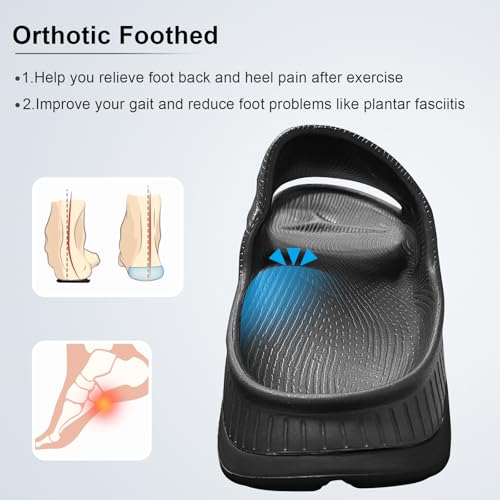 AnyuTech Recovery Slides for Men and Women - Orthopedic Sandals with Arch Support & Thick Cushion, Plantar Fasciitis Slippers, Lightweight Non-Slip Slides for Post-Workout Recovery - Image 4