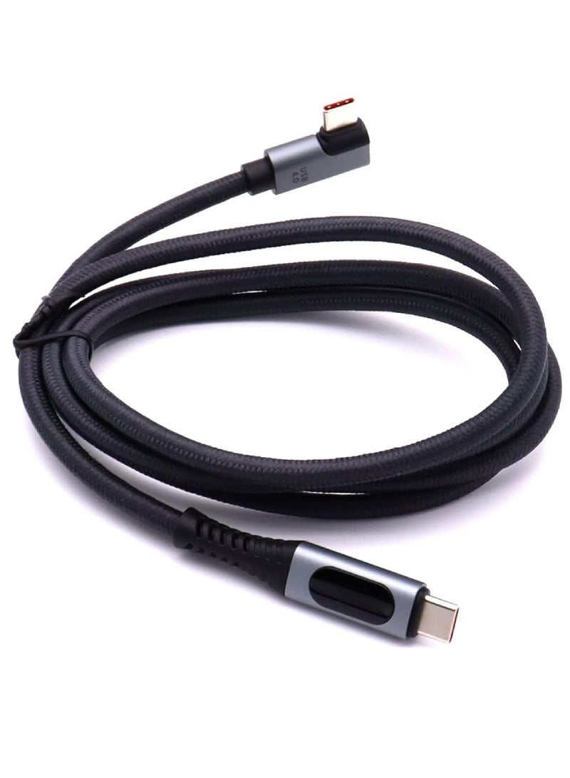 Captaintech USB 4 Cable (40Gbps, 8K@60Hz) – Type C to Type C with LED Display, 90° Angled Connector for Laptop/Tablet/PC/Hub  - Image 3