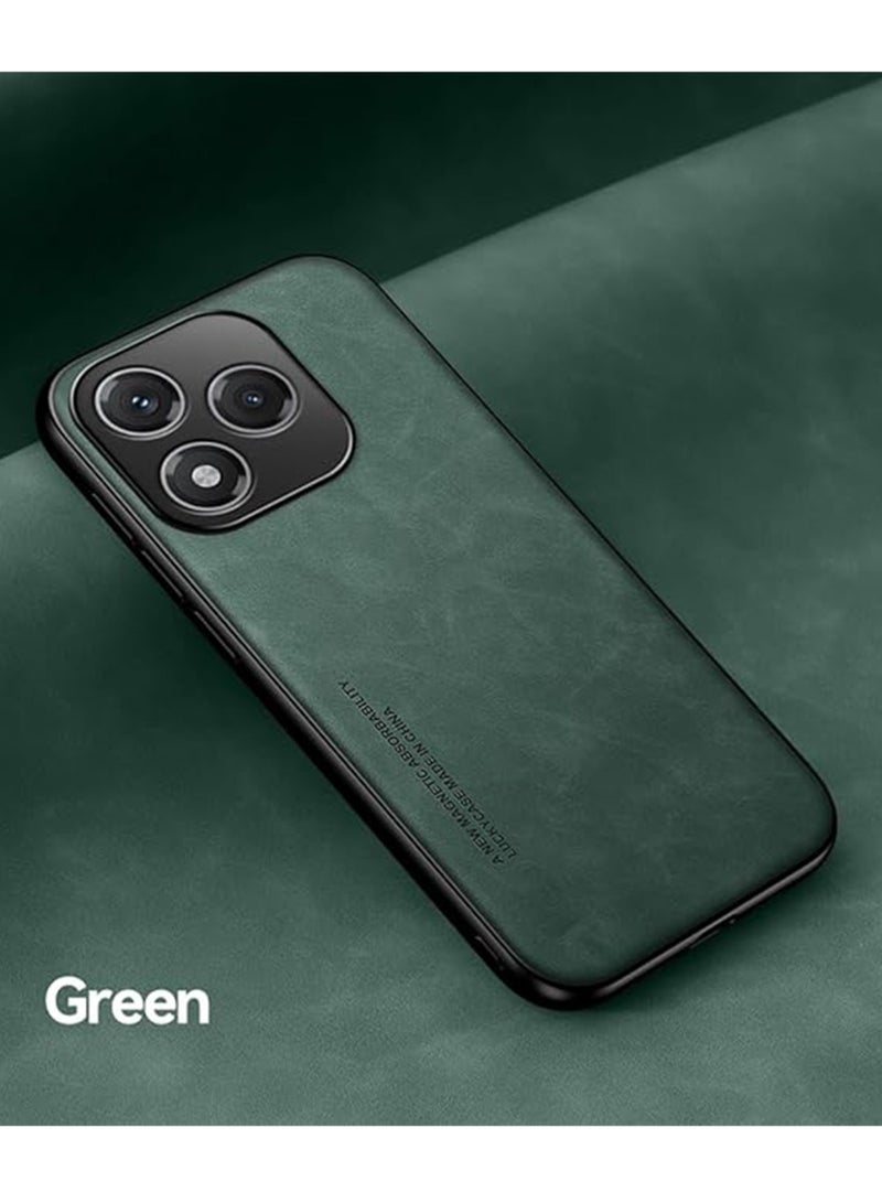 WRISTWISE Case Cover for Honor 400 Lite, Silklike Case - Magnetic Holder Built-in Metal Plate Cover Bumper - Green - Image 4