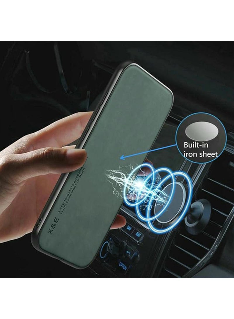 WRISTWISE Case Cover for Honor 400 Lite, Silklike Case - Magnetic Holder Built-in Metal Plate Cover Bumper - Green - Image 2