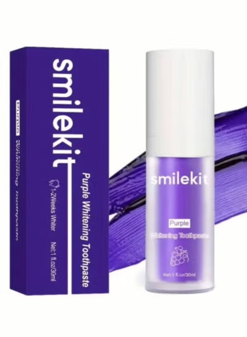 SMILEKIT Smile Kit Tooth Color Corrector, Purple Toothpaste - Image 1