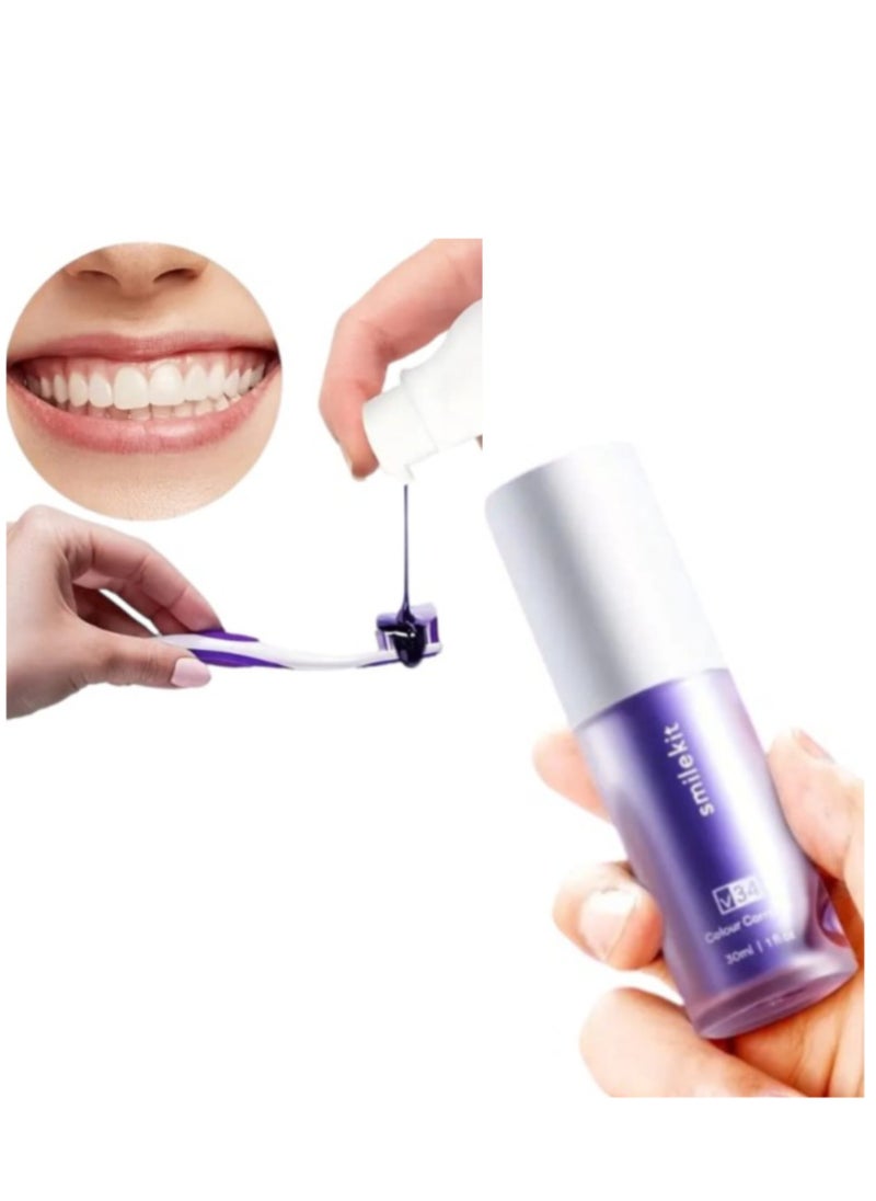 SMILEKIT v34 Colour Corrector, Purple Teeth Whitening, Tooth Stain Removal, Teeth Whitening Booster, Purple Toothpaste, Colour Correcting,  - Image 1