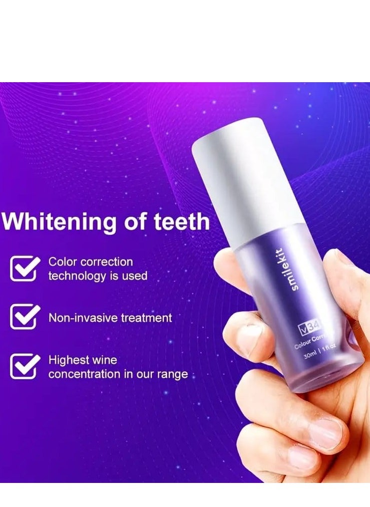 SMILEKIT v34 Colour Corrector, Purple Teeth Whitening, Tooth Stain Removal, Teeth Whitening Booster, Purple Toothpaste, Colour Correcting,  - Image 4