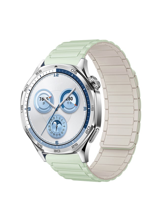 Suitable For Huawei Gt5 Gt422Mm Watch Strap Watch4567 Armor Style I-Shaped Three-Bead Silicone Magnetic Watch Strap 