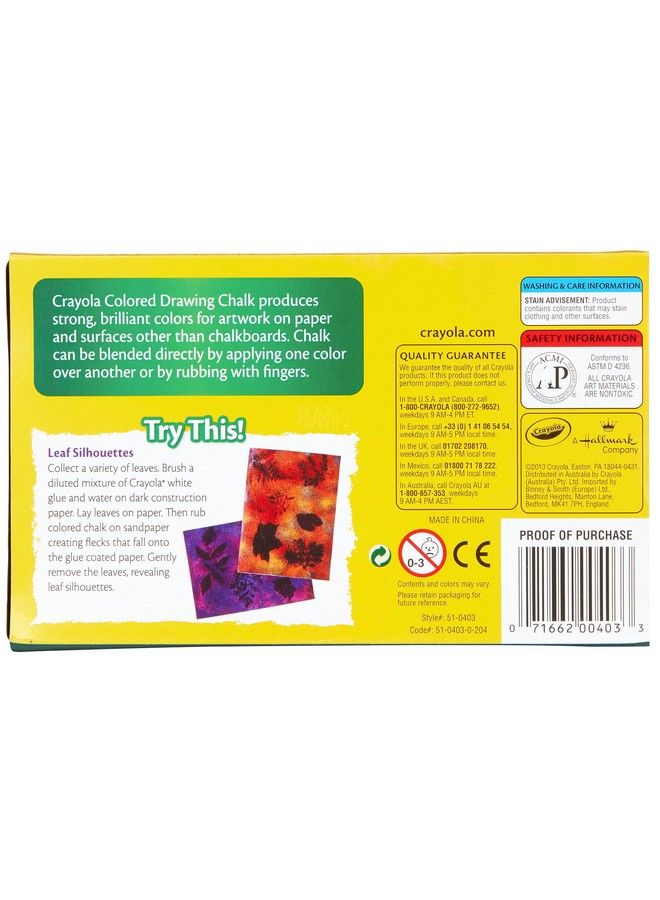 Crayola Colored Drawing Chalk 12 Assorted Colors 12 Sticks Set - Image 4