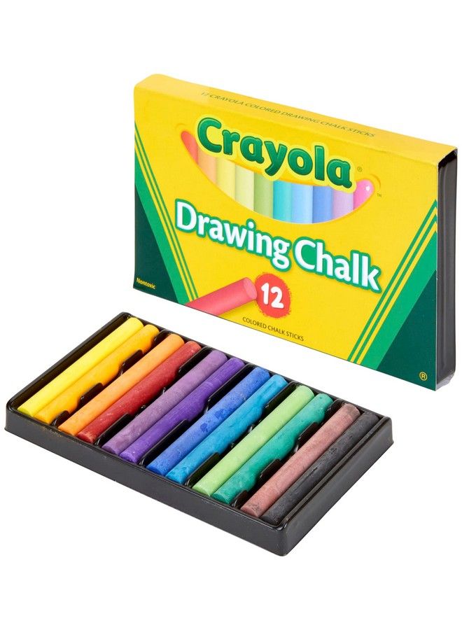 Crayola Colored Drawing Chalk 12 Assorted Colors 12 Sticks Set - Image 3