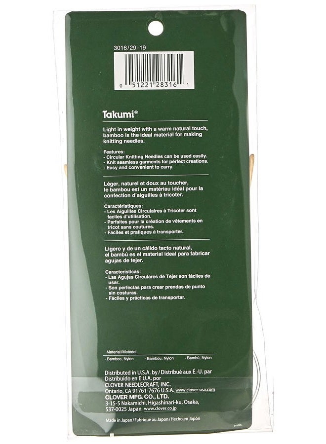 Clover Bamboo Circular Knitting Needles 29in/ No. 19, 29" - Image 2