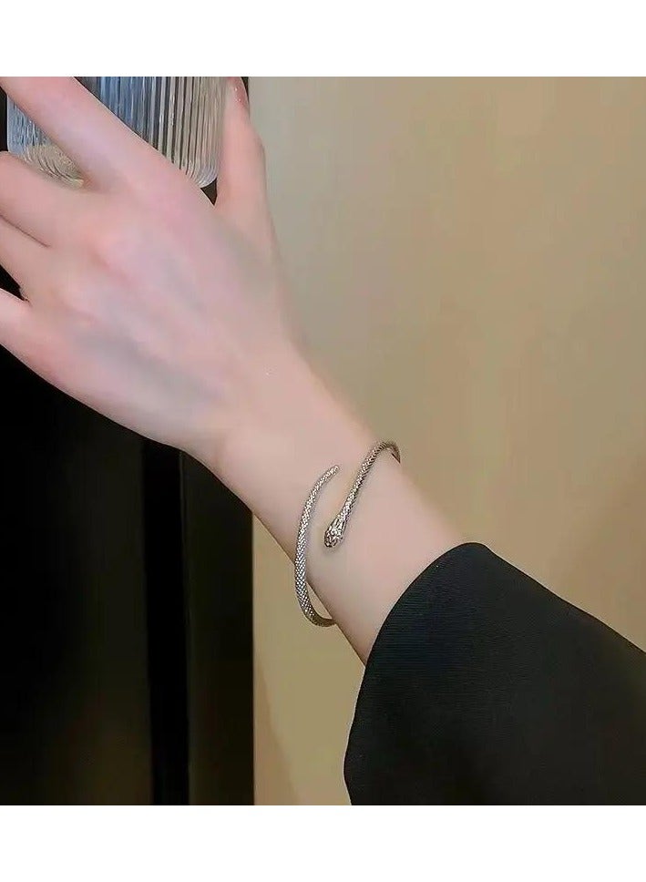 سيمهو سوار كلاسيكي مفتوح على شكل ثعبان، سوار نسائي بتصميم جديد، فاخر خفيف، تصميم فريد، جودة عالية وأناقة - Image 2