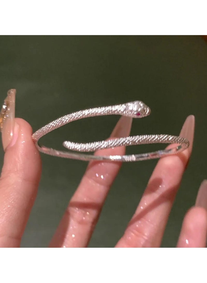 سيمهو سوار كلاسيكي مفتوح على شكل ثعبان، سوار نسائي بتصميم جديد، فاخر خفيف، تصميم فريد، جودة عالية وأناقة - Image 5