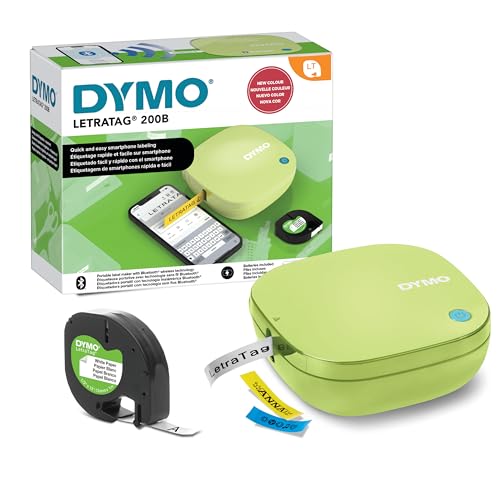 DYMO LetraTag 200B Bluetooth Label Maker | Compact Label Printer | Connects Through Bluetooth Wireless Technology to iOS and Android | Includes 1 White Paper Label Tape | Pistachio Yellow - Image 1
