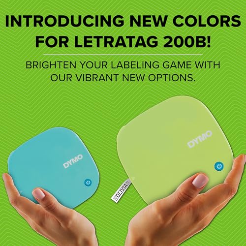 DYMO LetraTag 200B Bluetooth Label Maker | Compact Label Printer | Connects Through Bluetooth Wireless Technology to iOS and Android | Includes 1 White Paper Label Tape | Pistachio Yellow - Image 2