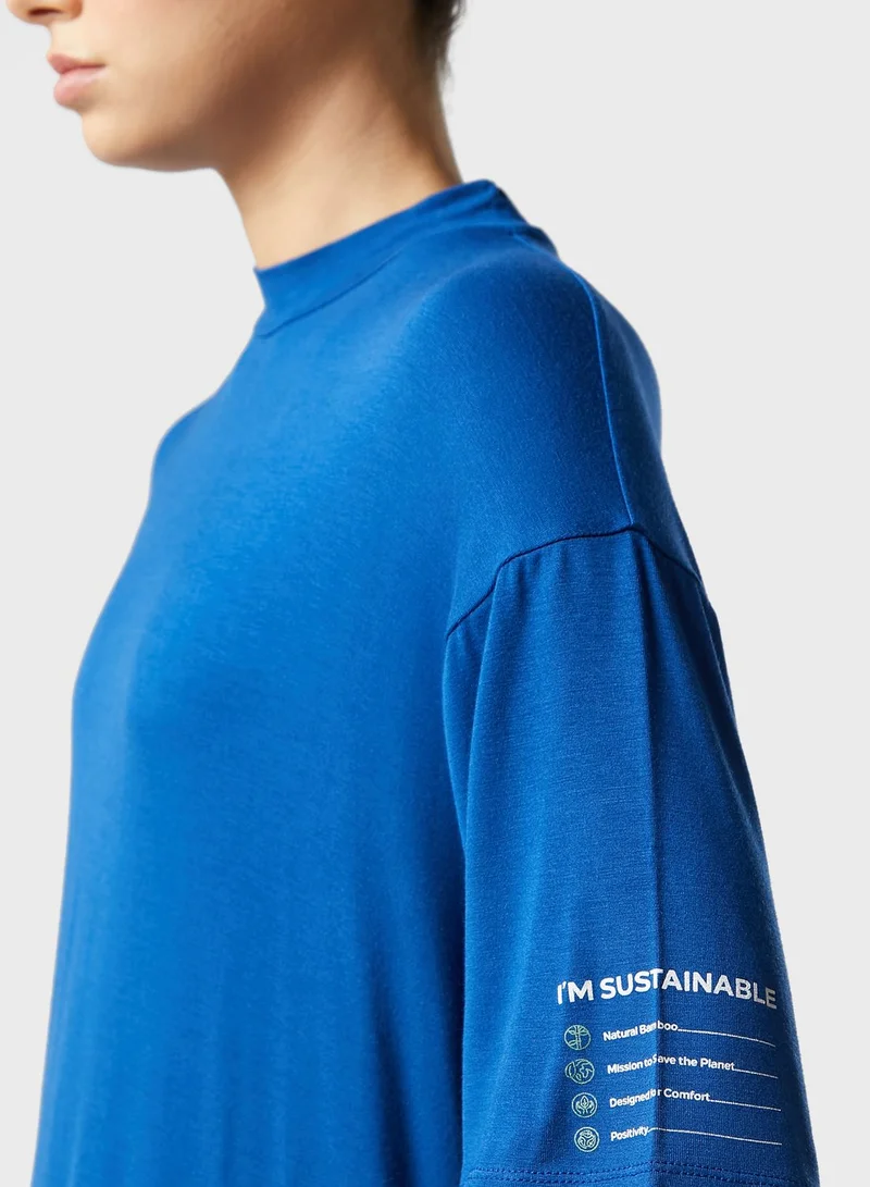 Namshi x Hana Moha Frwd Sustainable High Neck T-Shirt