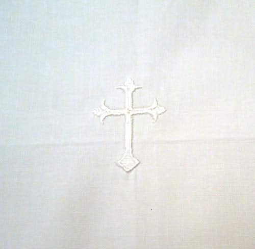 Integrity Designs White Linen Cloth White Cross Embroidery 18 Inches Square - Image 3