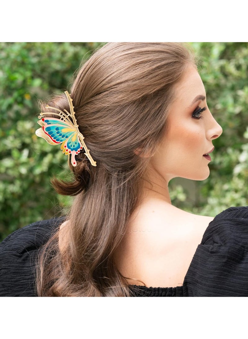 general 2 Piece Butterfly Design Hair Clips, Sparkling Butterfly Hair Clips Under Clip Non-Slip Metal Hair Clips Powerful Fixing Hair Clips Clips Elegant Clips for Women Girls Coarse and Thinning Hair - Image 2