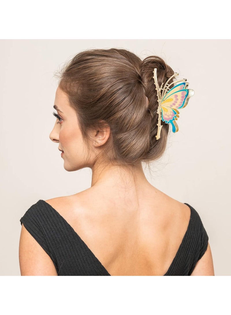 general 2 Piece Butterfly Design Hair Clips, Sparkling Butterfly Hair Clips Under Clip Non-Slip Metal Hair Clips Powerful Fixing Hair Clips Clips Elegant Clips for Women Girls Coarse and Thinning Hair - Image 3