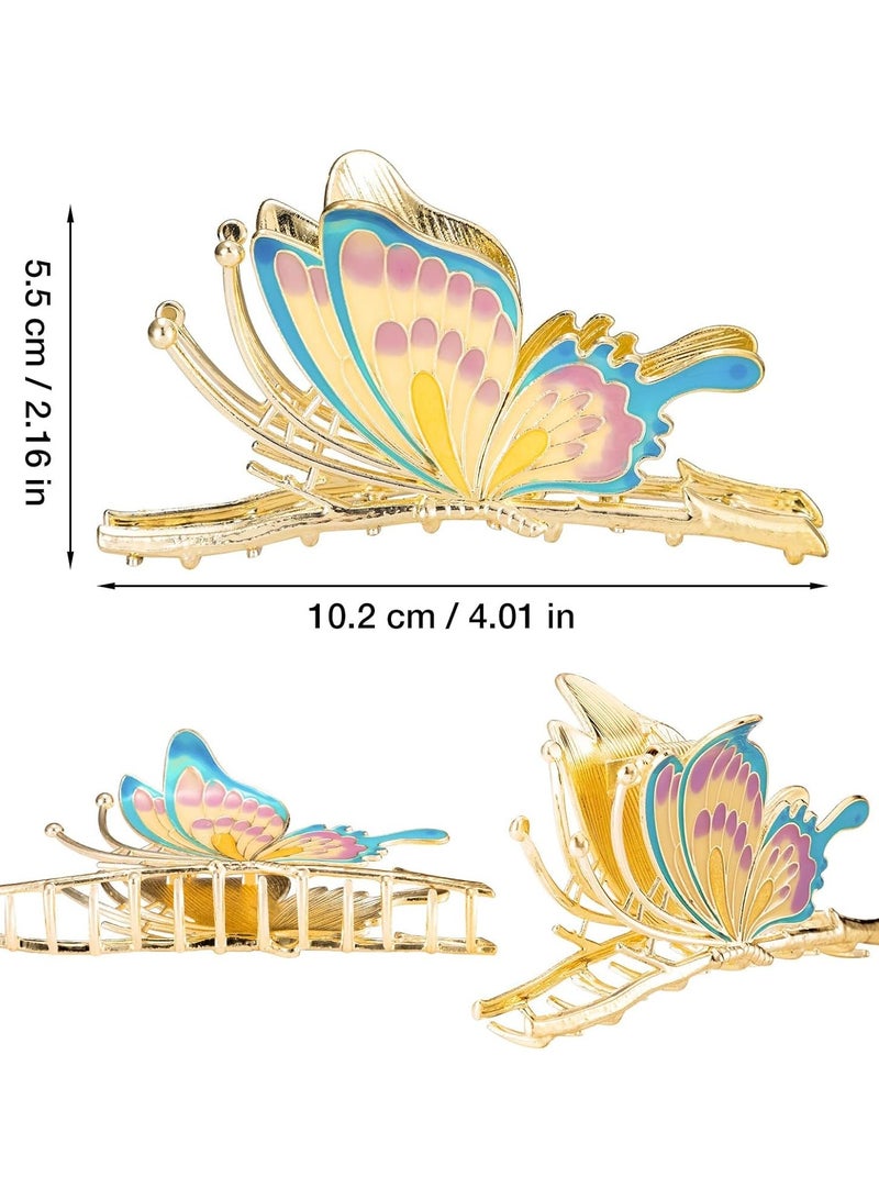 general 2 Piece Butterfly Design Hair Clips, Sparkling Butterfly Hair Clips Under Clip Non-Slip Metal Hair Clips Powerful Fixing Hair Clips Clips Elegant Clips for Women Girls Coarse and Thinning Hair - Image 4