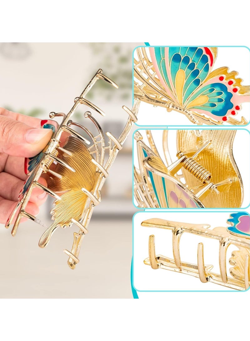 general 2 Piece Butterfly Design Hair Clips, Sparkling Butterfly Hair Clips Under Clip Non-Slip Metal Hair Clips Powerful Fixing Hair Clips Clips Elegant Clips for Women Girls Coarse and Thinning Hair - Image 5