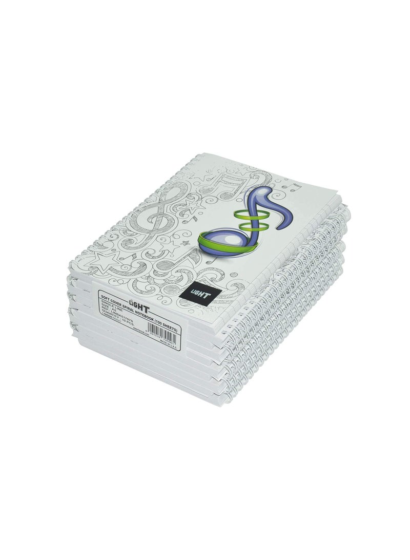 FIS دفتر ملاحظات خفيف الوزن مقاس A5 بمسطرة واحدة، 10 قطع (100 ورقة) - LINBA51707S - Image 1