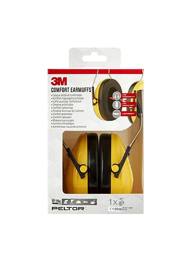 3M Peltor Optime 87-98 dB Comfort Lightweight Over The Head Safety Earmuffs Yellow and Black 20.2 x 13.6 x 10.8 cm UU008320713 - Image 1