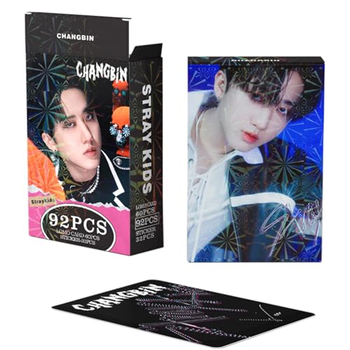 KPOPBP Stray Kids Photocards 60 PCS SKZ Rock Star Album Photo Cards with 32 PCS Stickers Kpop Gift Lomo Cards Merch for SKZ Boys and Girls (CHANGBIN) - Image 3