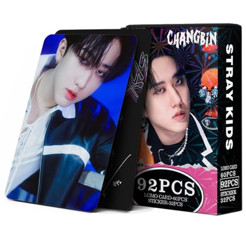 KPOPBP Stray Kids Photocards 60 PCS SKZ Rock Star Album Photo Cards with 32 PCS Stickers Kpop Gift Lomo Cards Merch for SKZ Boys and Girls (CHANGBIN) - Image 1