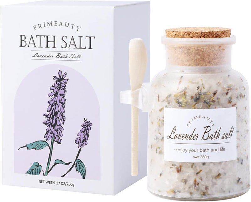 T-shin Bath SaltHimalayan Lavender Dead Sea SaltLavender Essential OilCleanseRevitalizeRelaxingStress Reliefand Soothes SkinBest for Good Sleep260g 917oz 
