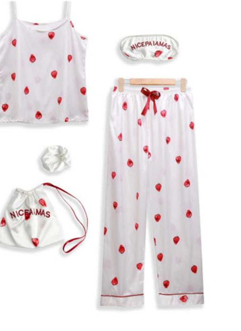 Generic - 7pcs pajamas set for women in all seasons imitation silk pajamas set - Image 1