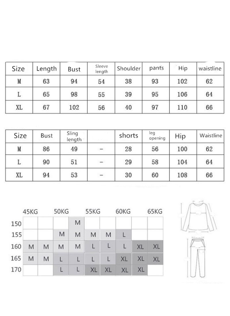 Generic - 7pcs pajamas set for women in all seasons imitation silk pajamas set - Image 1
