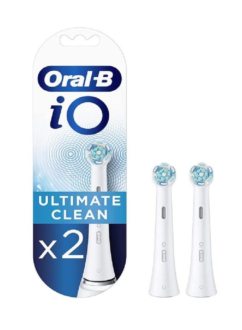 Oral-B IO Ultimate Clean 2-Piece Toothbrush Head Set White - Image 1