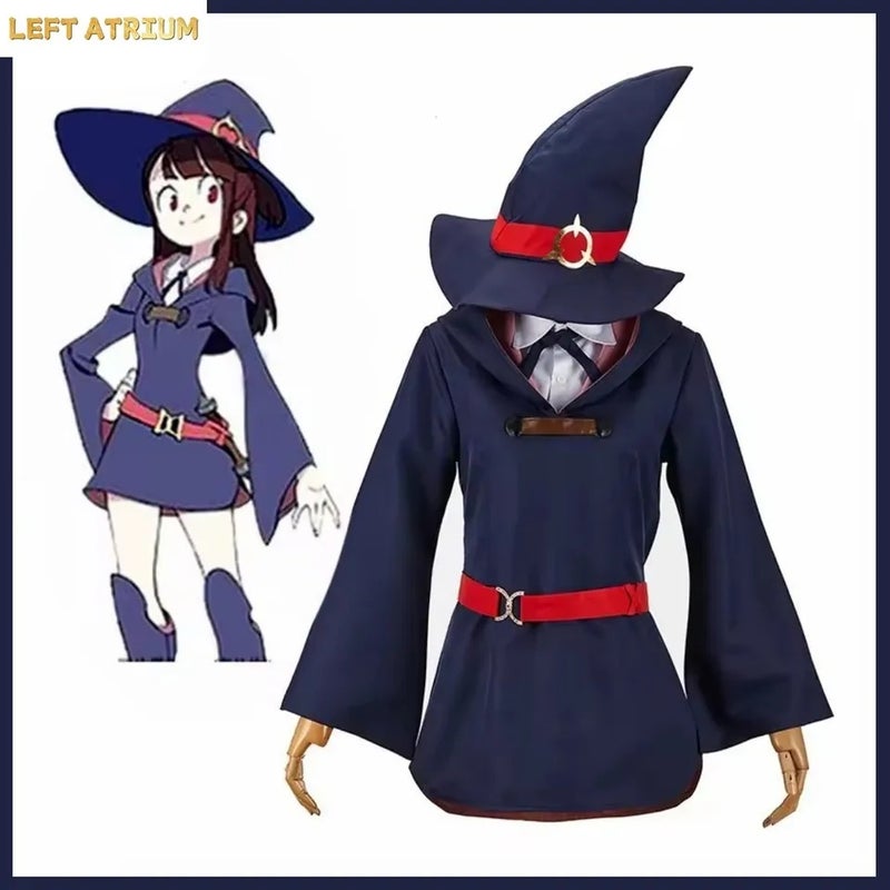 AKKO Little Witch Academia Kagari Atsuko Akko Anime Cosplay Costume Set Wig School Uniform Skirt Shoe Cover Hat, Custom Plus Size - Image 3