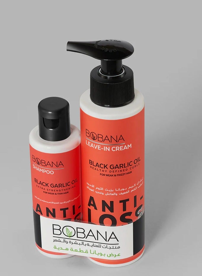 BOBANA Leave-in Cream Black Garlic Oil 200 ML + Shampoo Black Garlic Oil 100 ML 