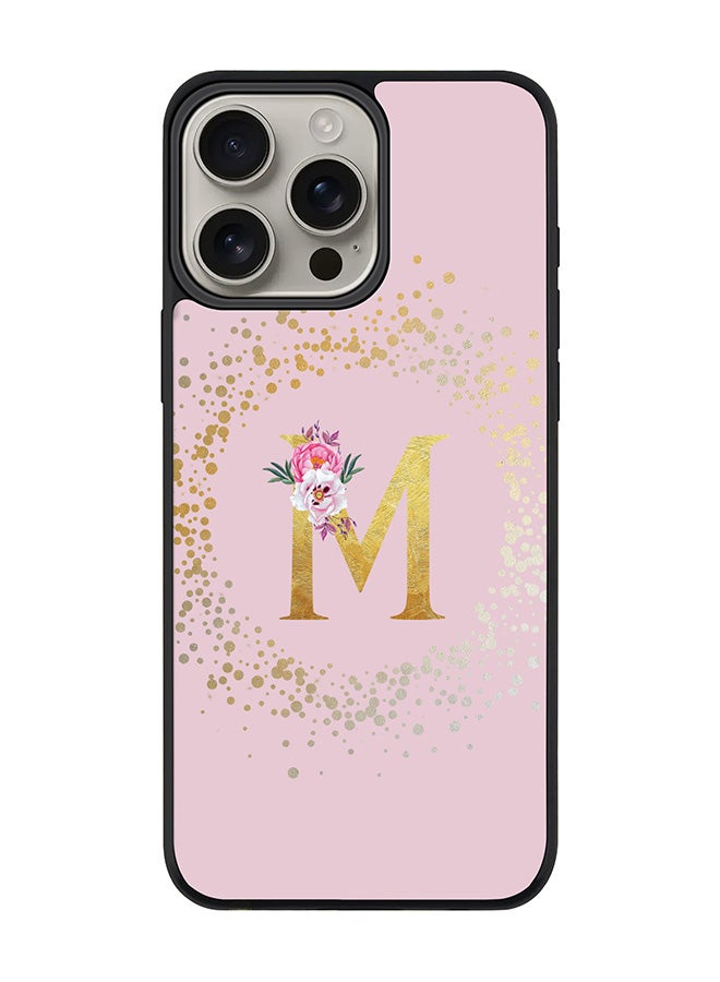 Stylizedd For iPhone 16 Pro Max Case [Compatible with MagSafe] Slim Magnetic cover Phone Case iPhone 16 Pro Max -Custom Monogram Floral - M (Pink ) - Image 1