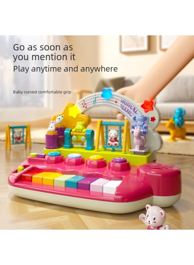 Rainbow Children's Electronic Piano Toy Early Education Music Play Instrument For Girls 1-3 Years Old Interactive Learning-Color:Grain Rain 8627C Rainbow Amusement Piano ]  - Image 3