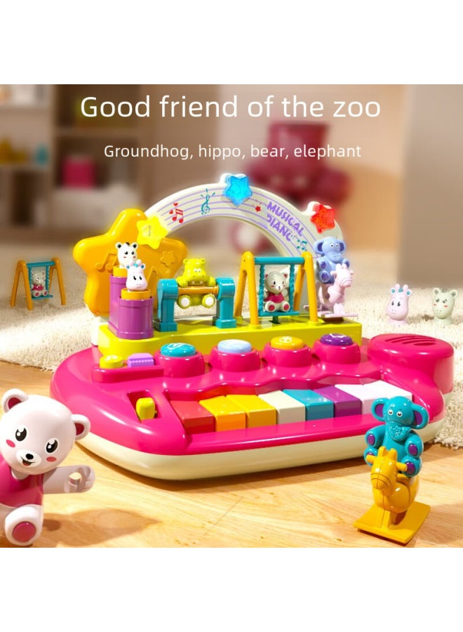 Rainbow Children's Electronic Piano Toy Early Education Music Play Instrument For Girls 1-3 Years Old Interactive Learning-Color:Grain Rain 8627C Rainbow Amusement Piano ]  - Image 5
