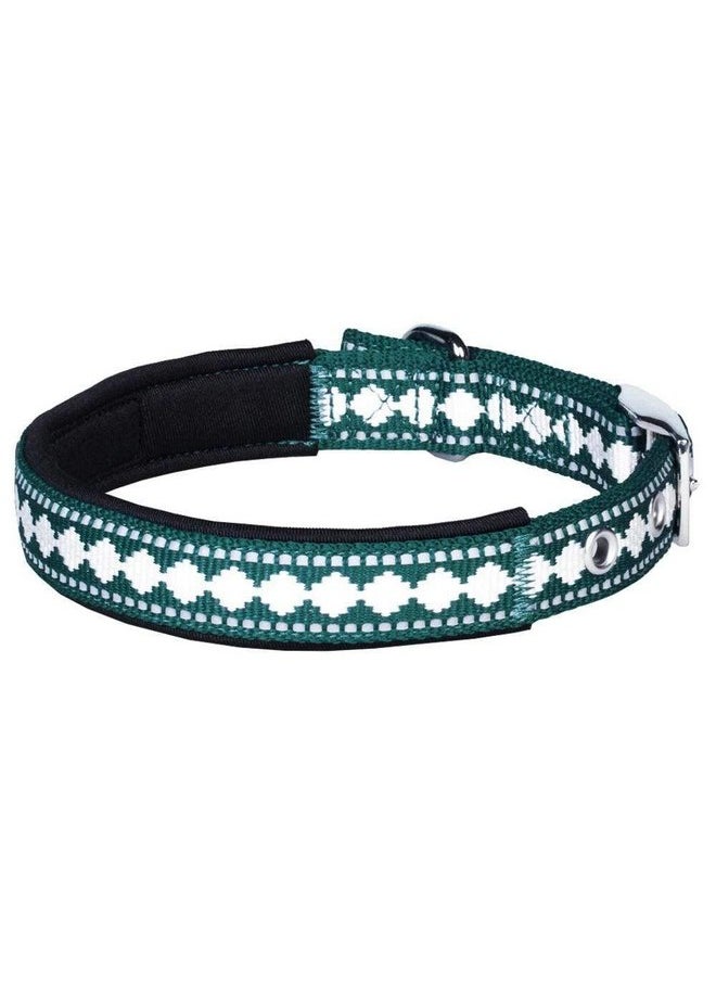 Blueberry Pet Blueberry Pet Soft & Safe 3M Reflective Jacquard Neoprene Padded Adjustable Dog Collar with Metal Buckle - Teal Blue, Neck 17-20.5", for Large Breed  - Image 5
