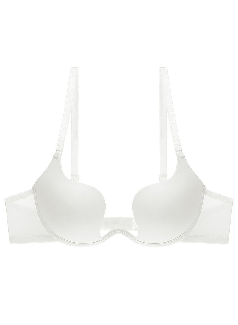 Solid Color Thick Mold Cup Bra Women's Underwear White
