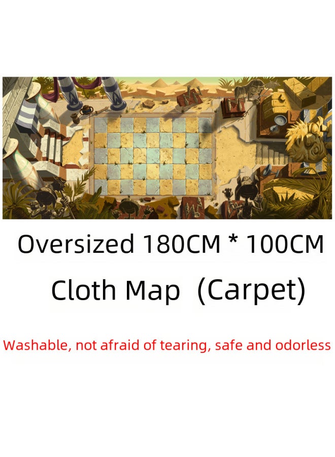 Plant Wars Map Accessories Non-slip Mouse Pad Map Generation Paper Map Cloth Texture Parent-child Interactive Map-Color:90 * 40CM Dark World Mouse Pad (bag)  - Image 3