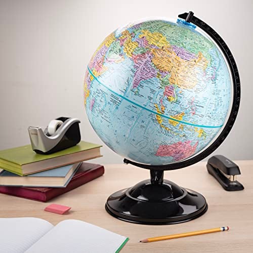 Replogle Globe  Educational Raised Political Relief  Mountains Ranges Showcases Ocean Currents with 2023 Country Lines  Perfect for a Classroom Home or Office  12 Blue Ocean Globe  Black Base - Image 5