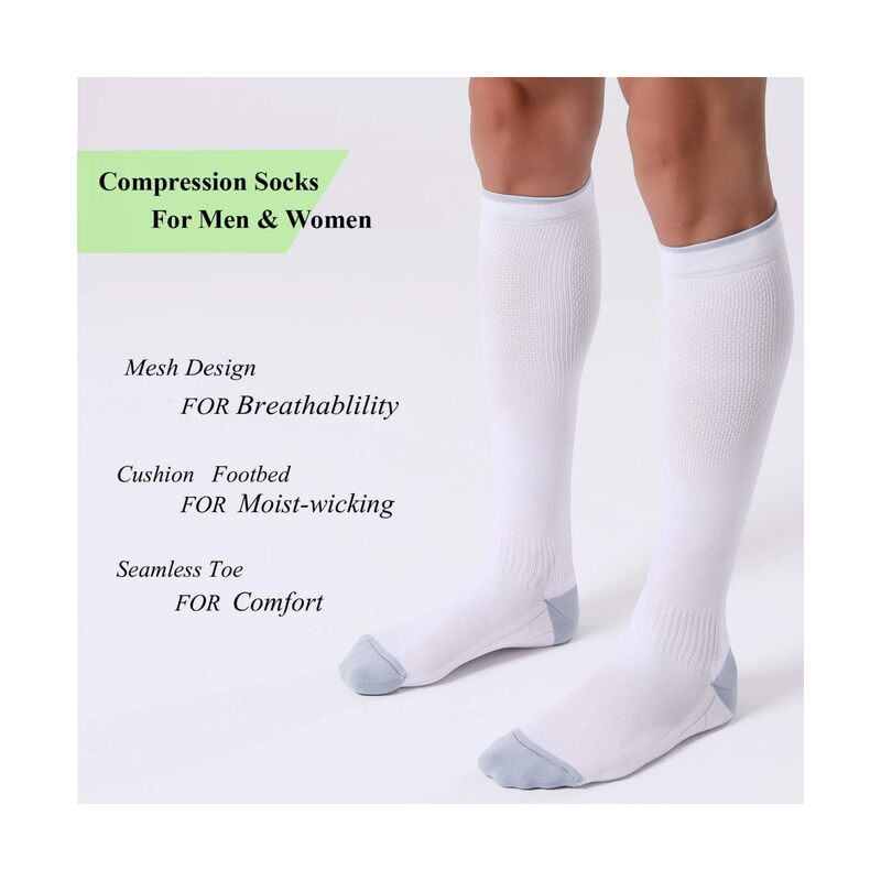 LAMAY 3 PCS Compression Socks for Women and Men 15-20mmHg-Circulation Support Socks L/XL - Image 5