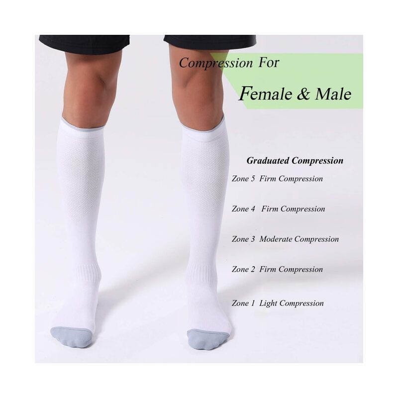 LAMAY 3 PCS Compression Socks for Women and Men 15-20mmHg-Circulation Support Socks L/XL - Image 3